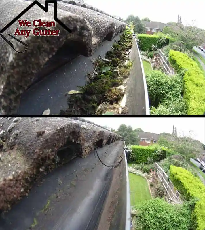 before and after Camberley gutter clearance