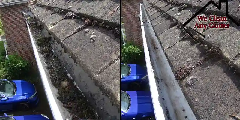 Before and after Chichester gutter transformation