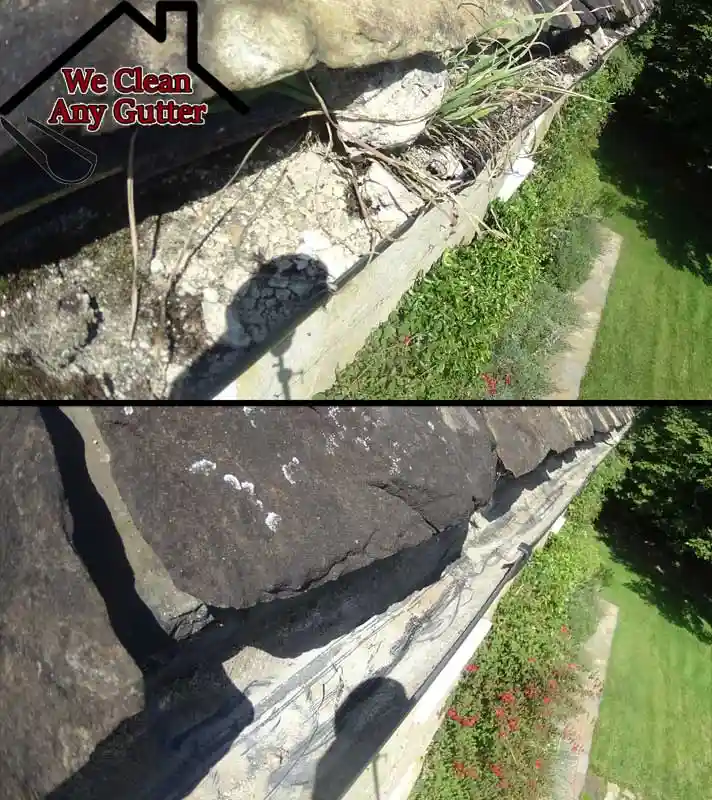 before and after Bookham gutter clearance