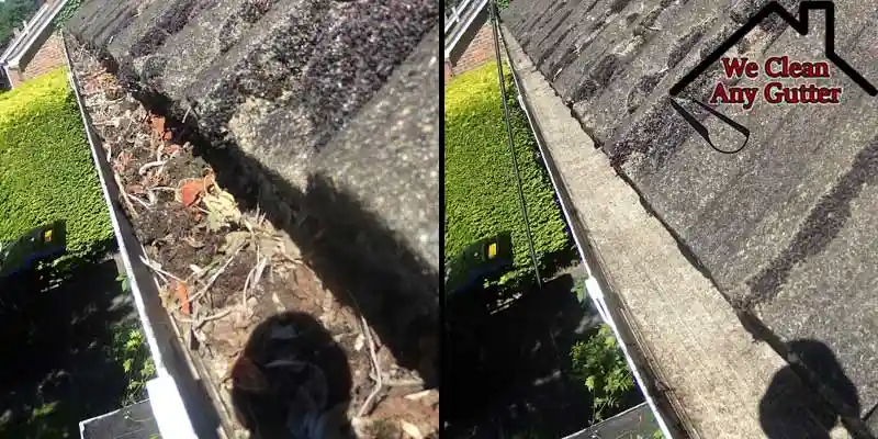 East Sussex blocked gutter