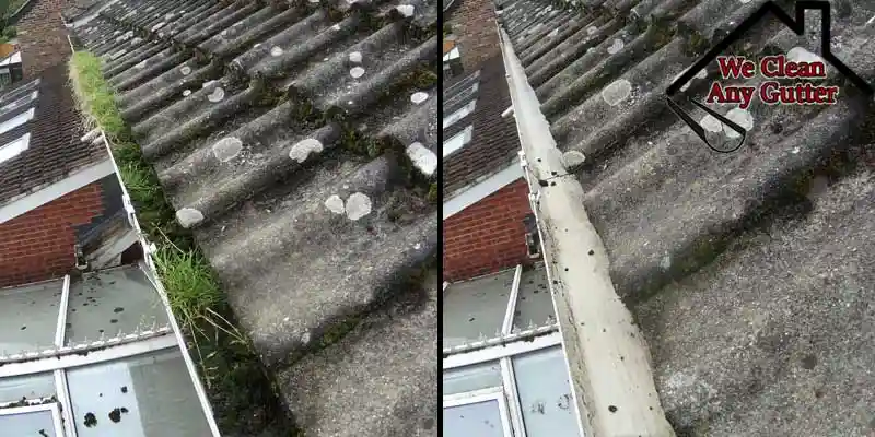 Blocked gutter in Hampshire