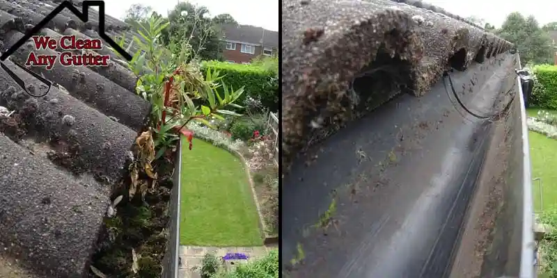 before and after gutter cleaning in SW London