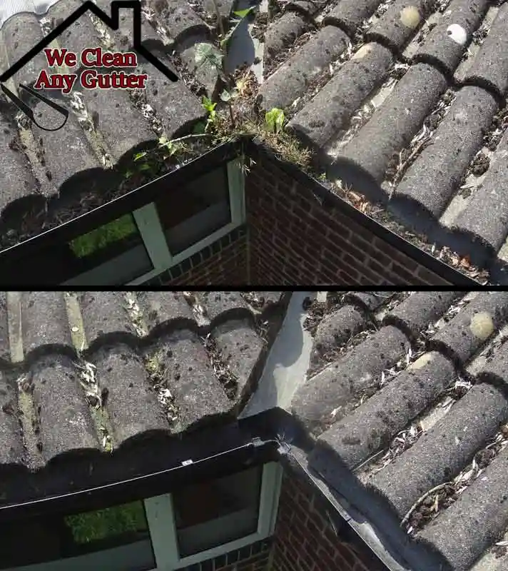 before and after Wimbledon blocked gutter clearance  