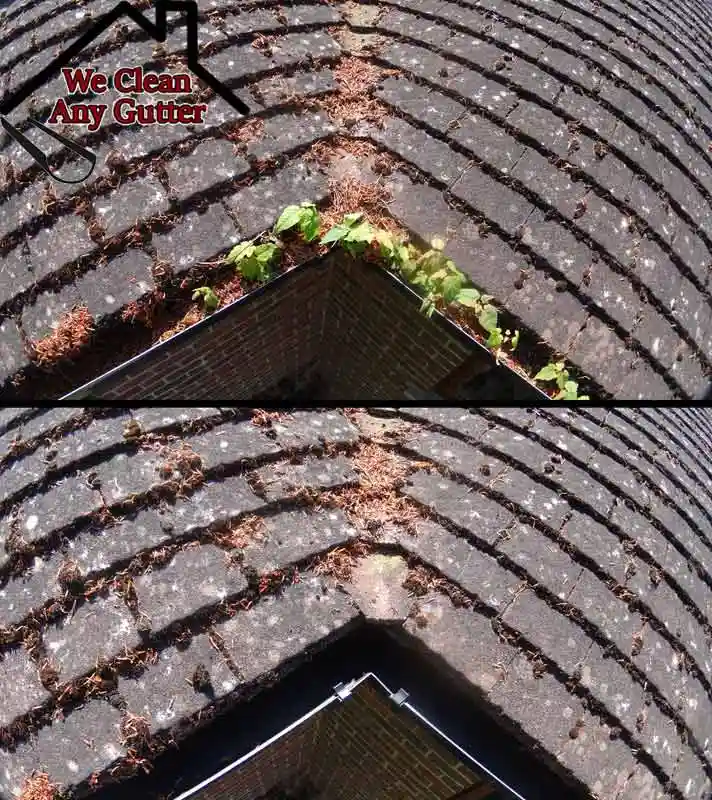 Before and after Woking gutter cleaning