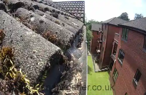 blocked gutter cleaning